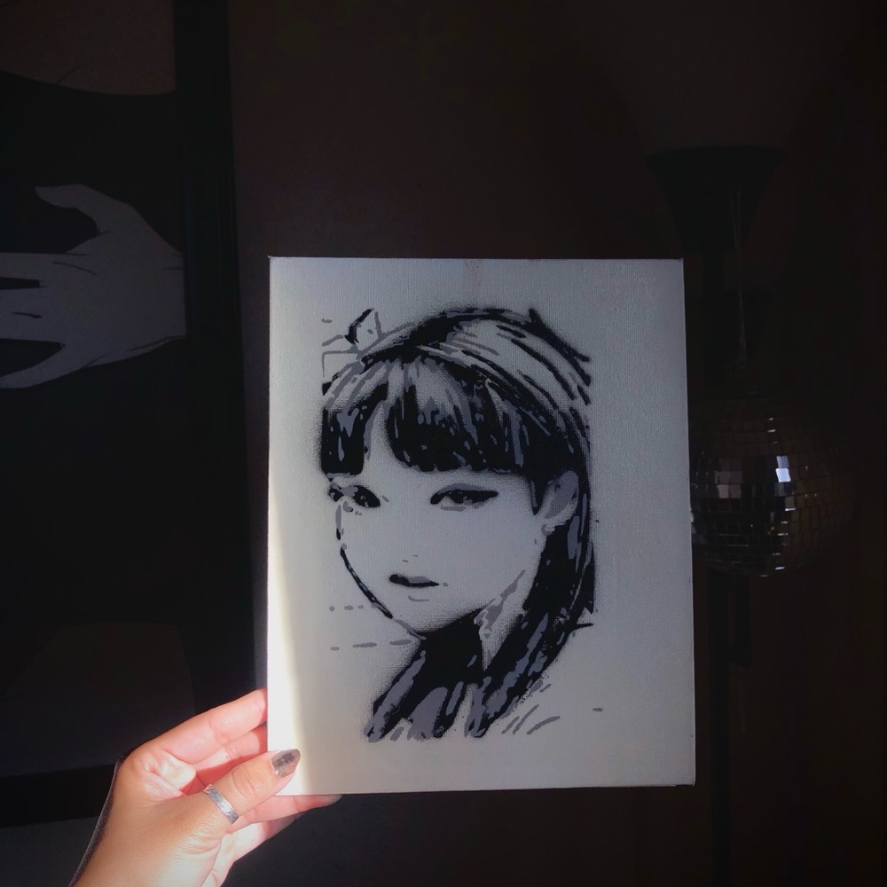 Gyo junji ito spray paint painting